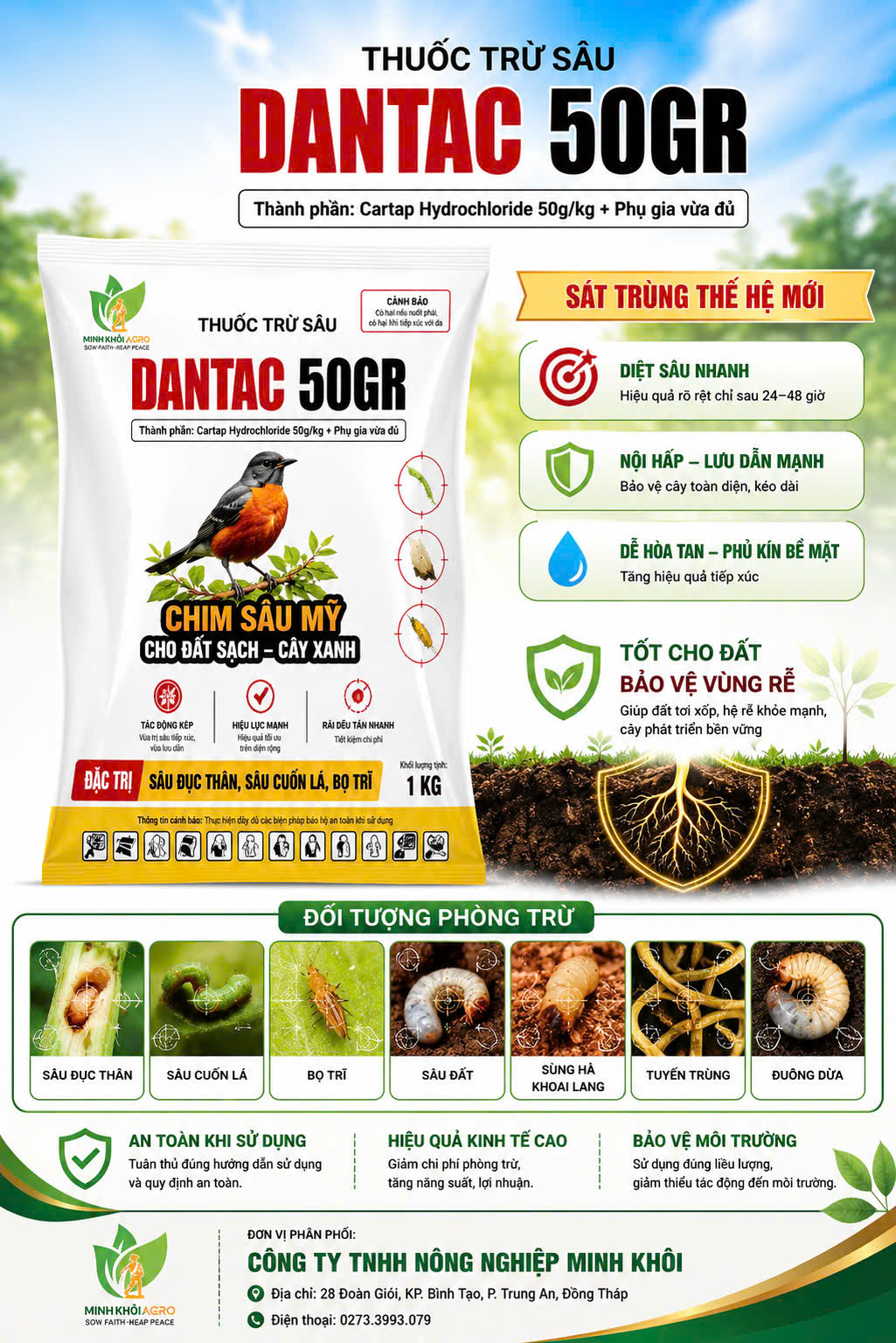 Thuốc trừ sâu DANTAC 50GR - Gói 1kg